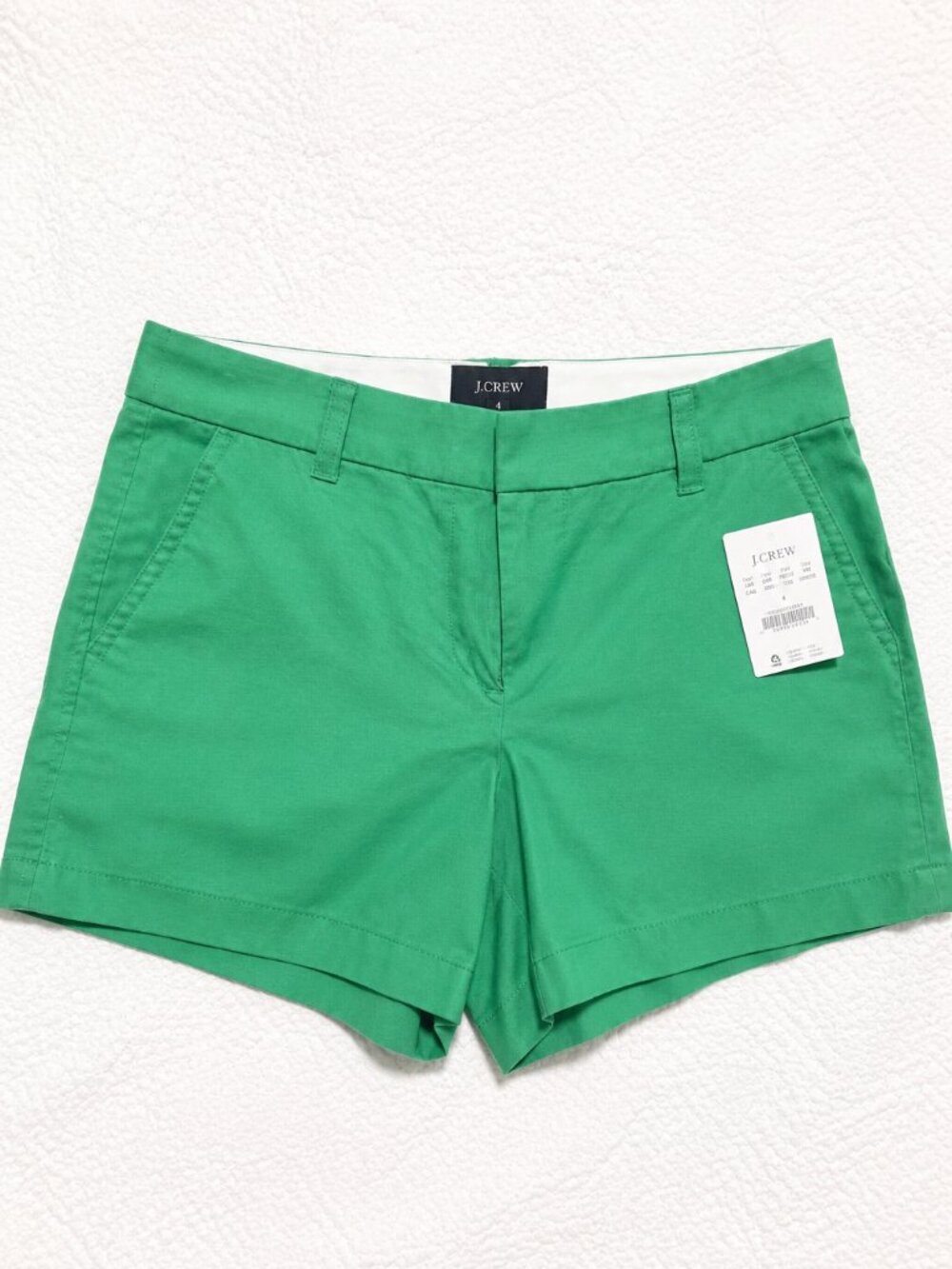 J.Crew Factory NWT Green 3.5" Chino Shorts Size 4 Cotton Stretch